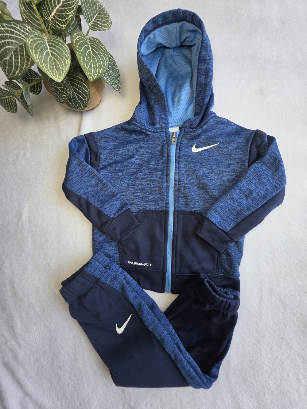 Nike Kids' Blue Therma-FIT Hoodie & Jogger Set